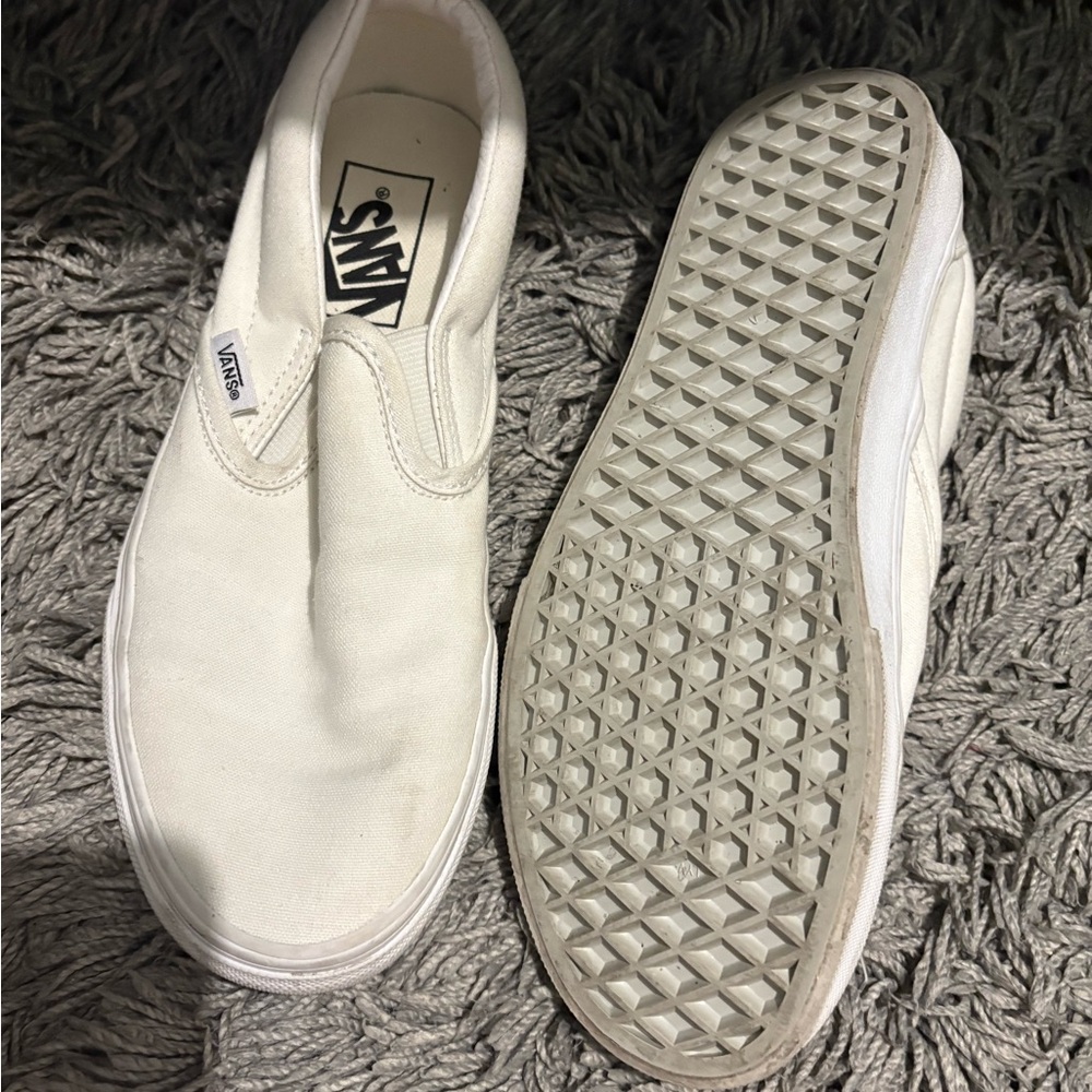 Vans White Slip-On
